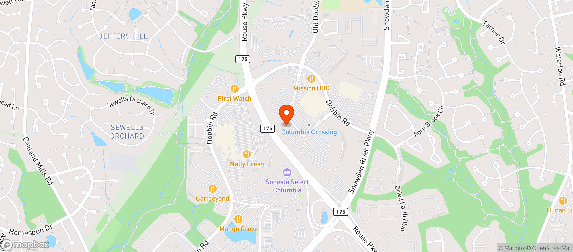 Map showing Famous Daves Bbq