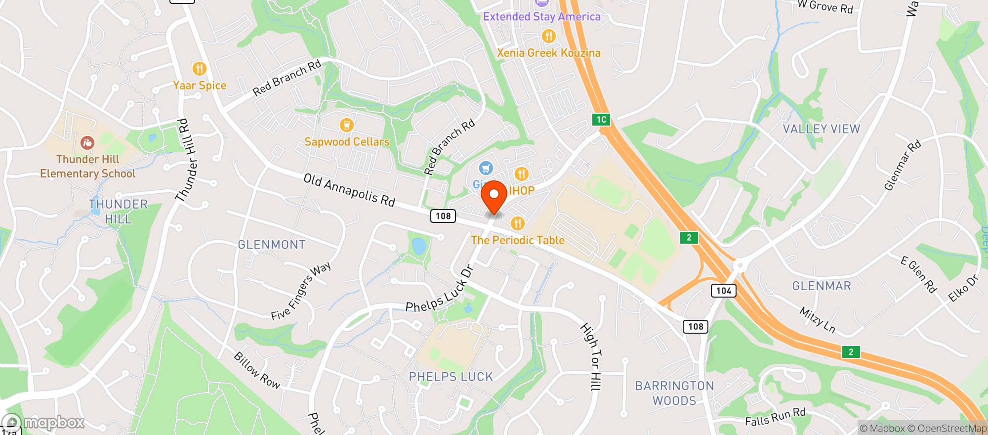 Map showing Tinos Italian Bistro
