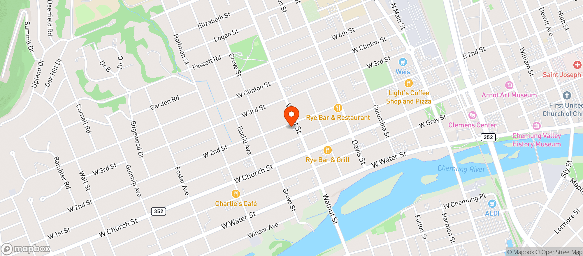 Map showing S & H Food Mart