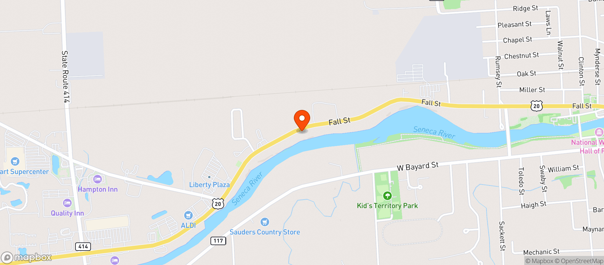 Map showing Smiley's Mini Mart