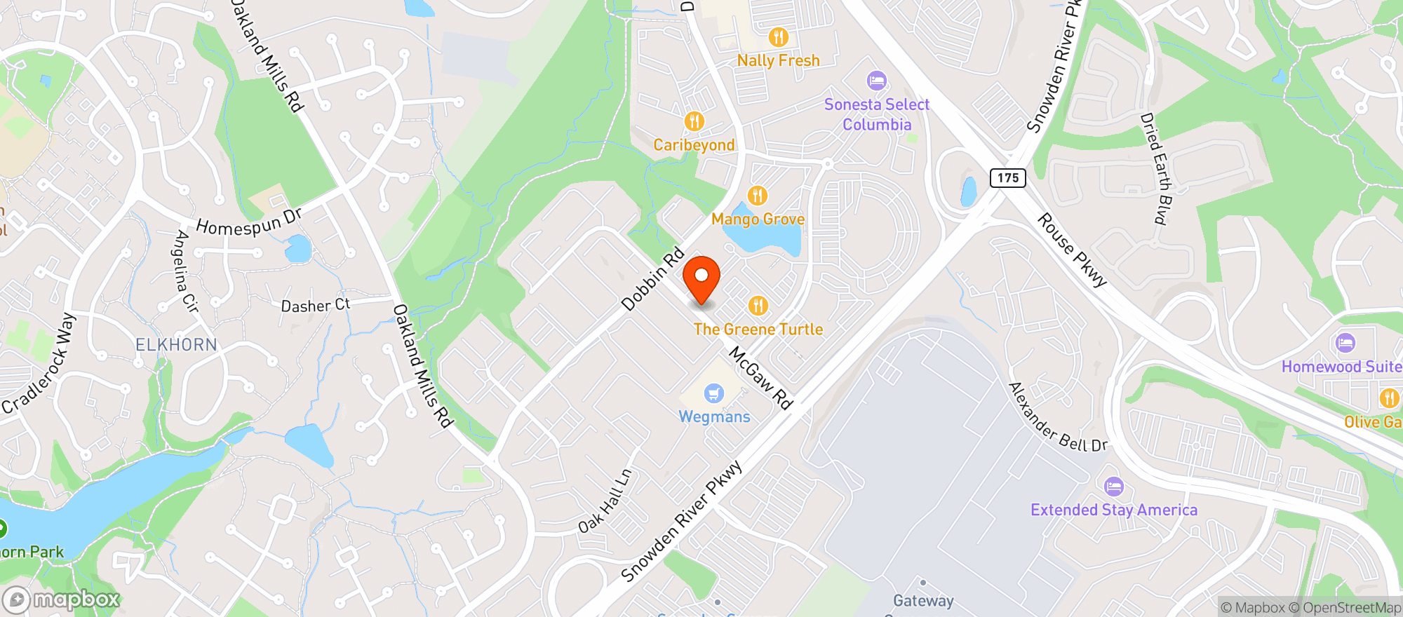 Map showing Greene Turtle Sports Bar & Grille