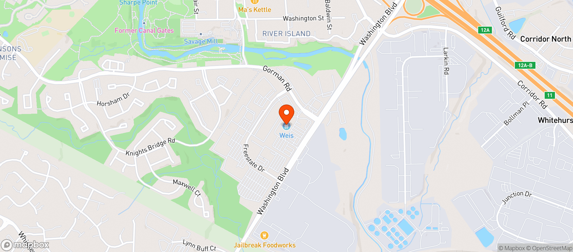 Map showing Weis Markets #45