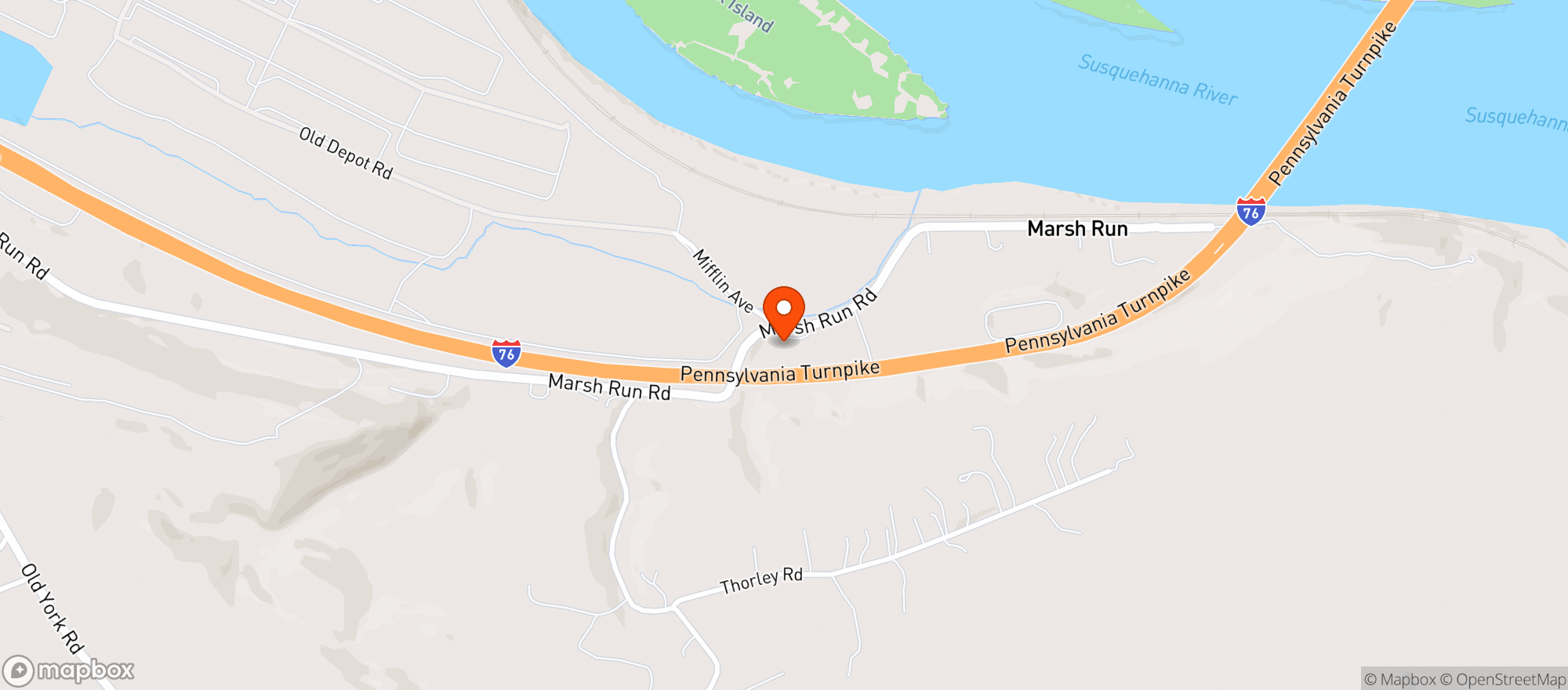 Map showing American Legion #974