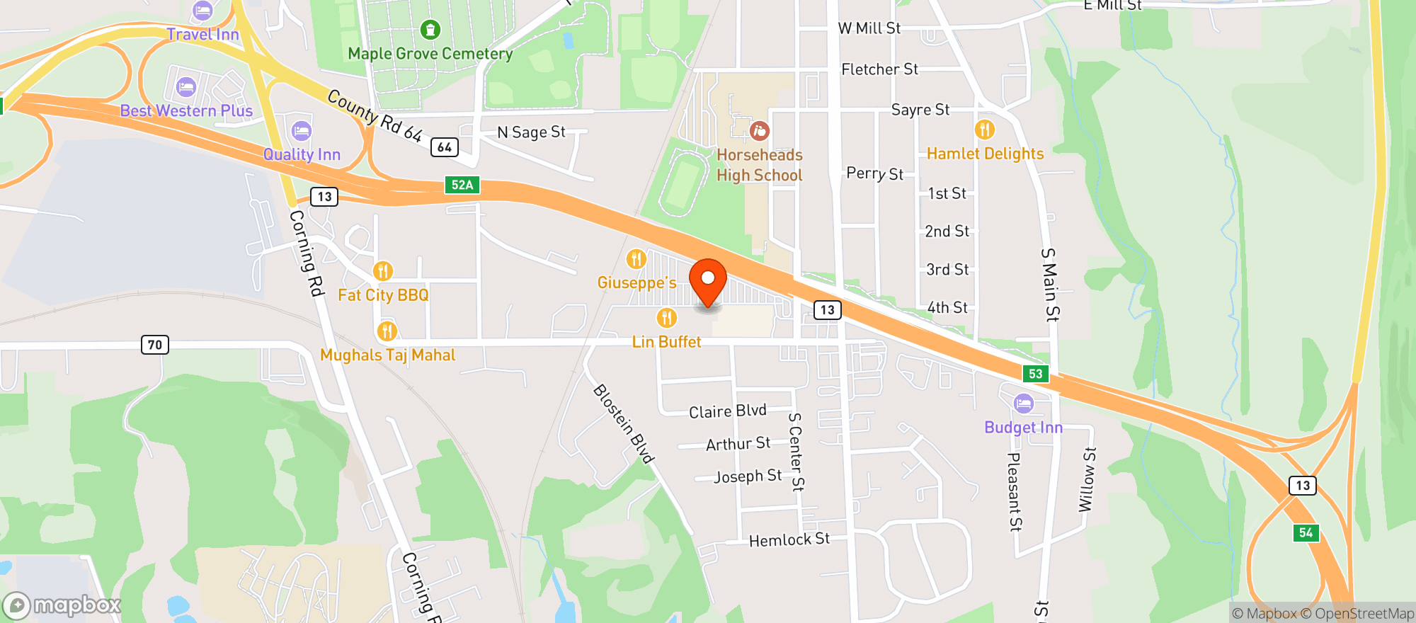 Map showing G C P Discount Liquors