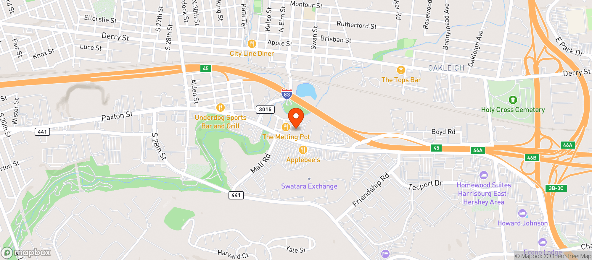 Map showing Melting Pot Restaurant #1243