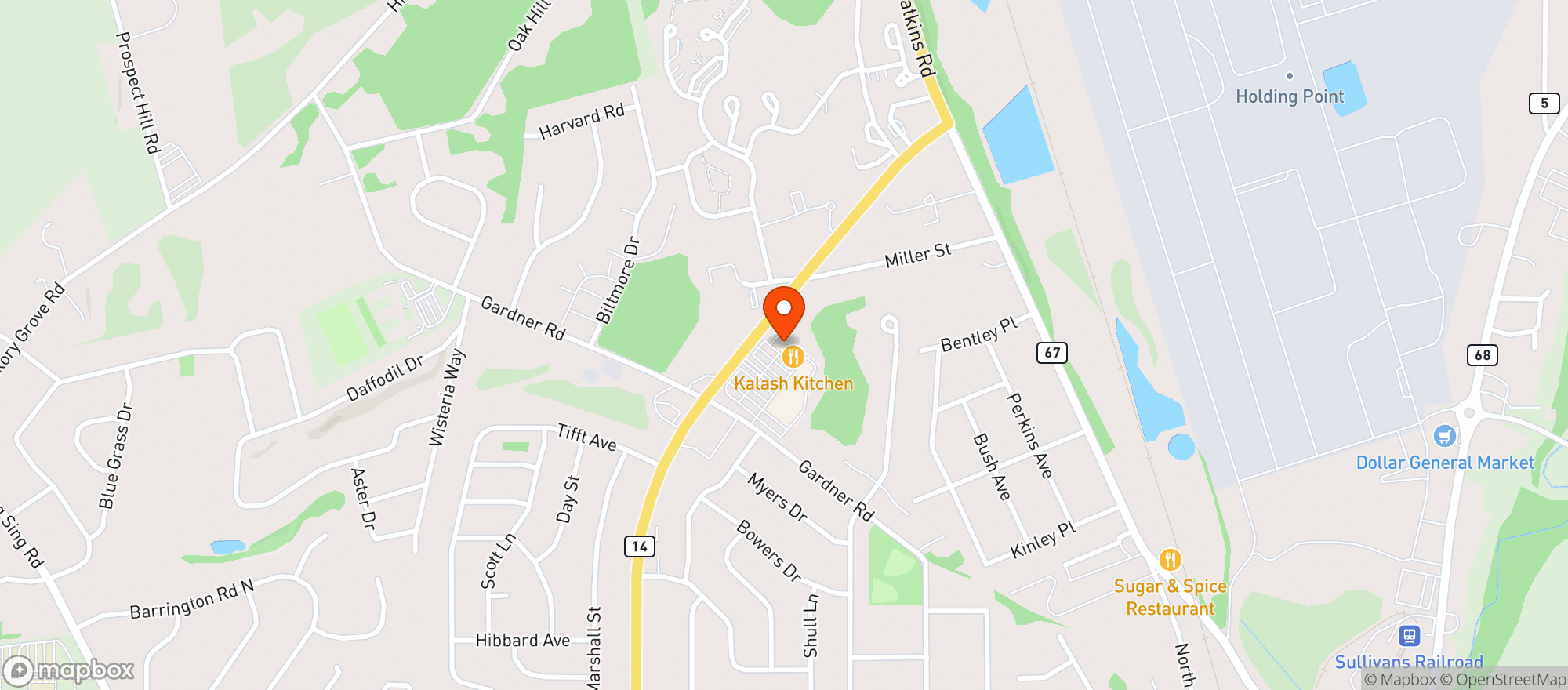 Map showing Jubilee Food Stores