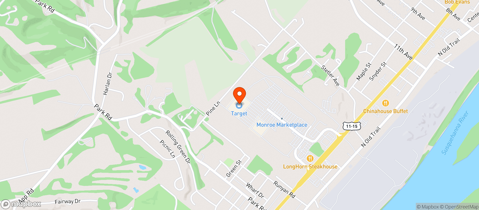 Map showing Target