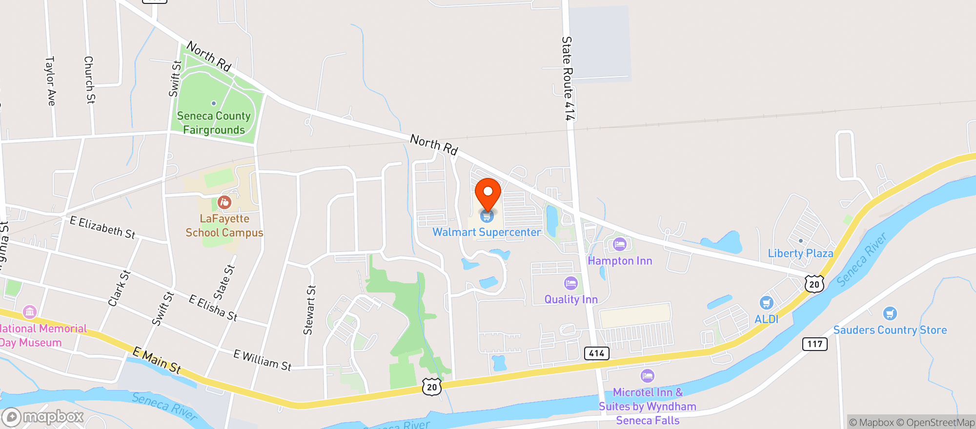 Map showing Walmart Supercenter #1705