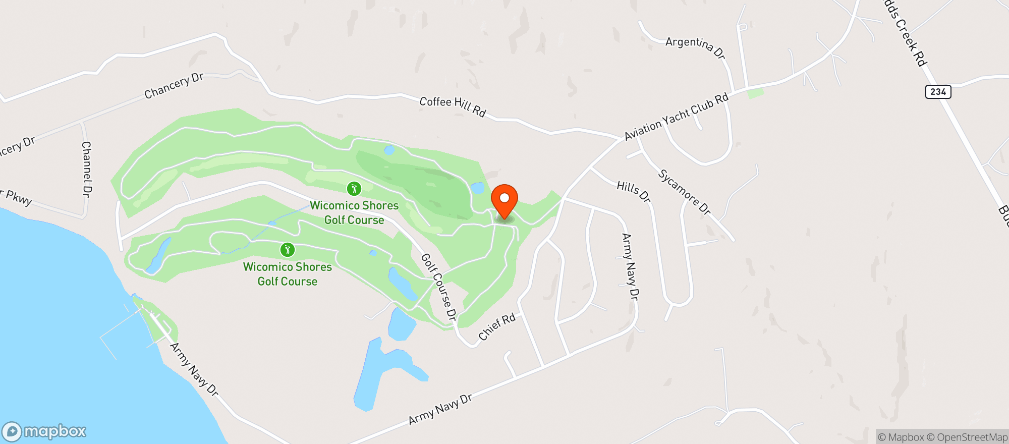 Map showing WICOMICO RECREATION COMPLEX