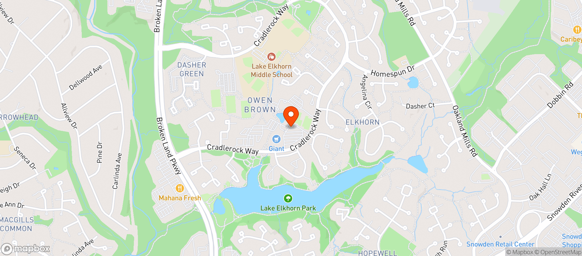 Map showing Owen Brown Wine & Spirits