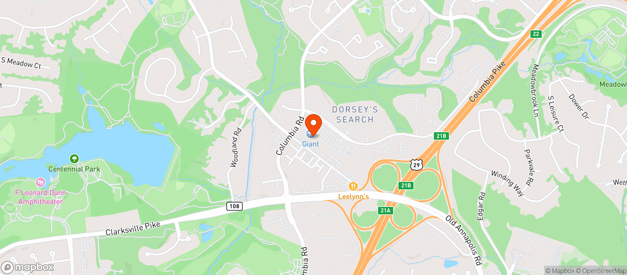 Map showing Dorsey's Search Wine & Spirits