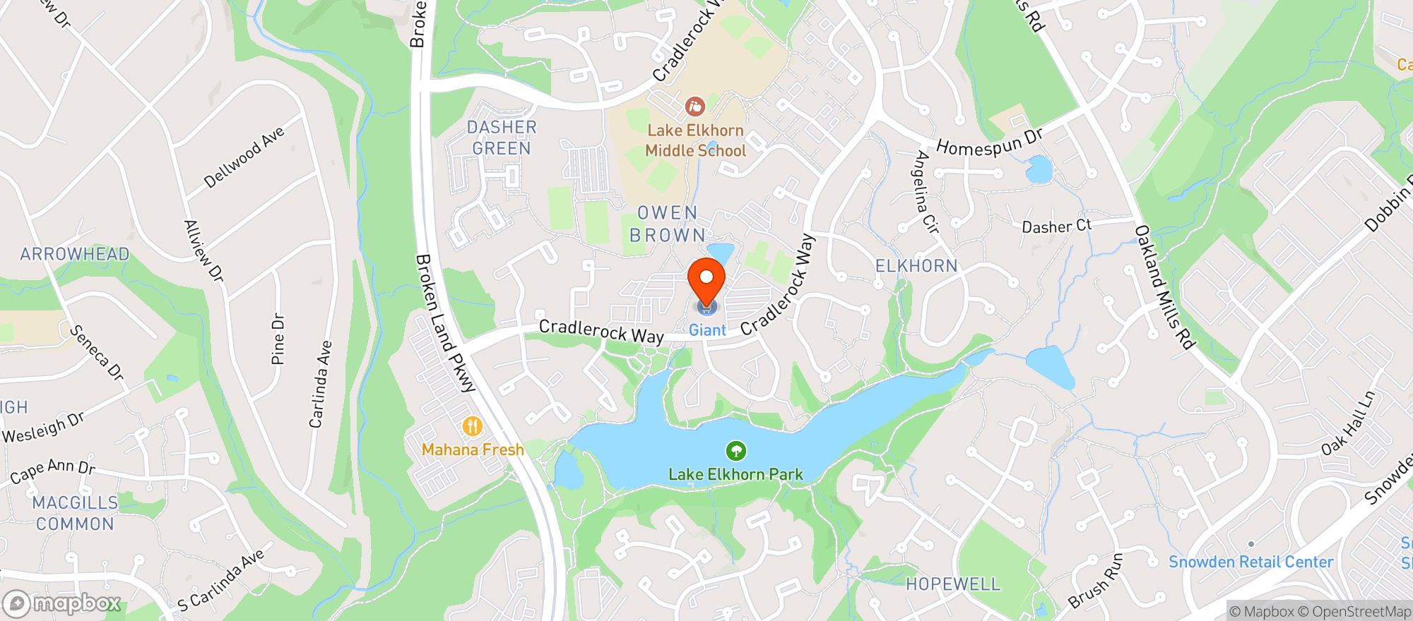 Map showing Giant