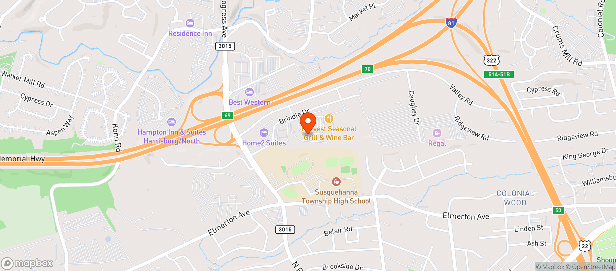 Map showing Williams Sonoma