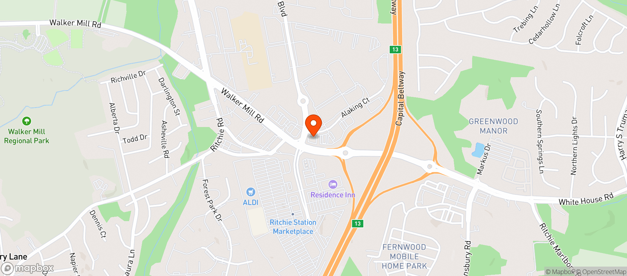 Map showing Vitamin Shoppe - Capitol Heights