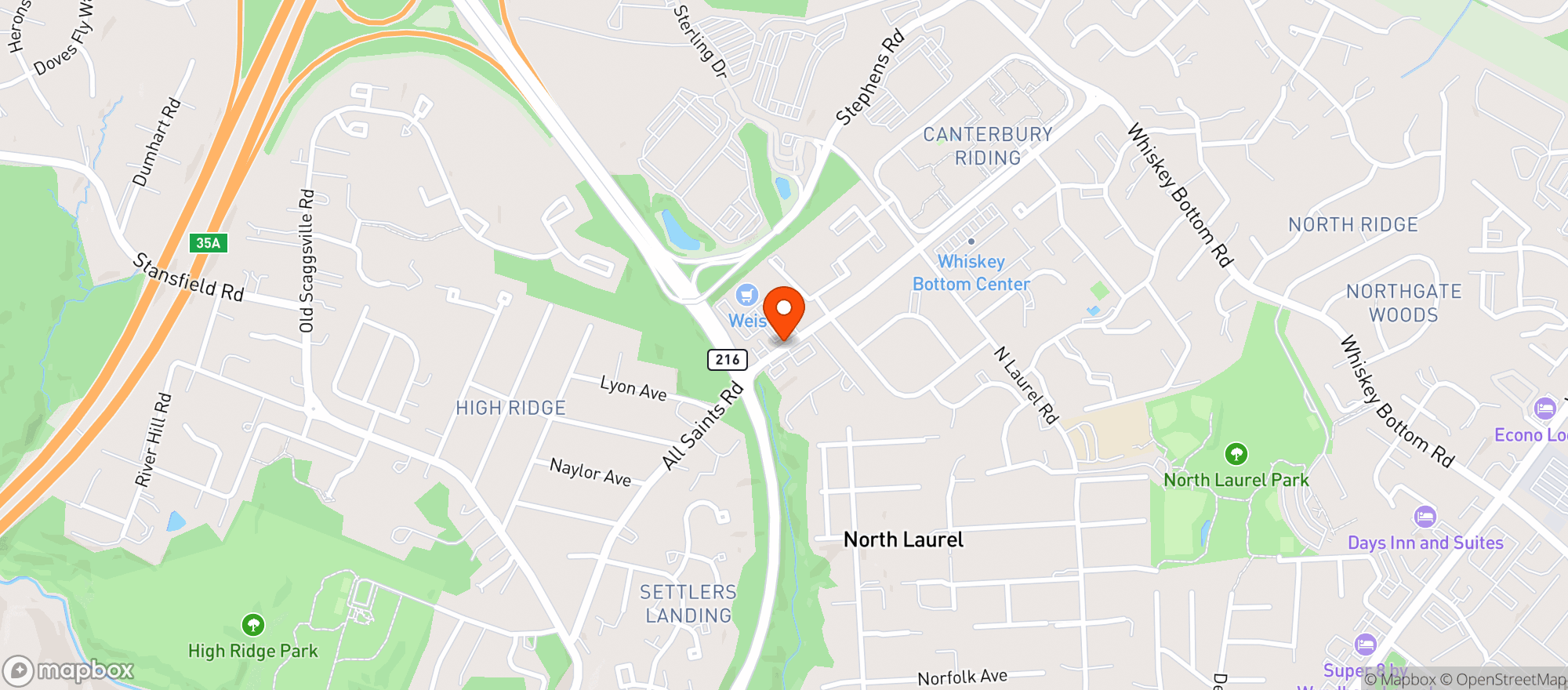 Map showing Weis Market