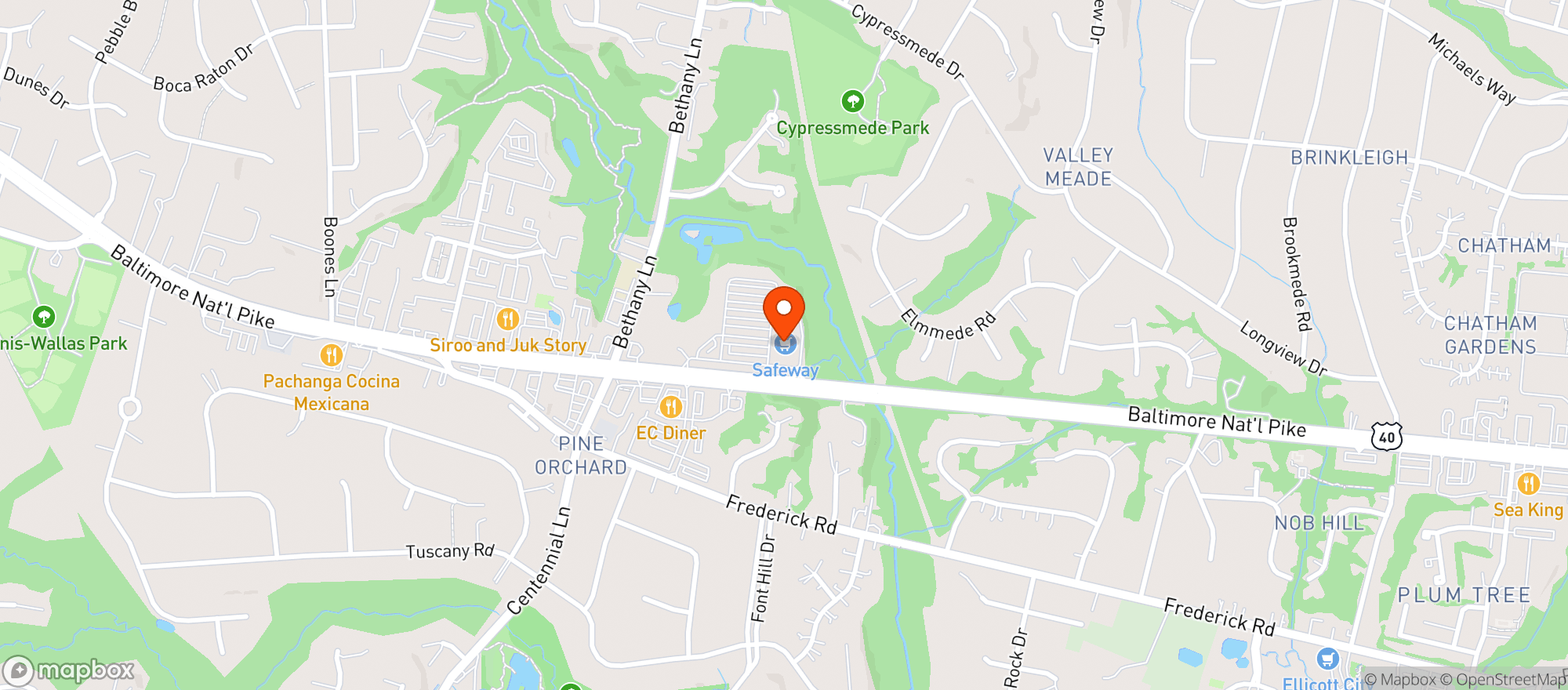 Map showing Safeway #1281