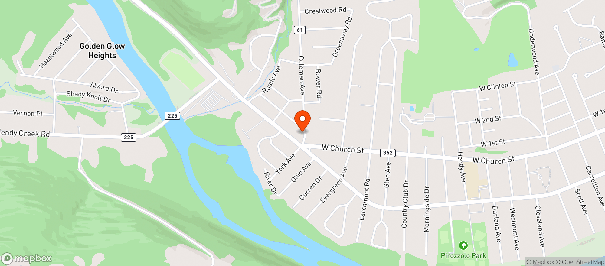 Map showing West End Beverage