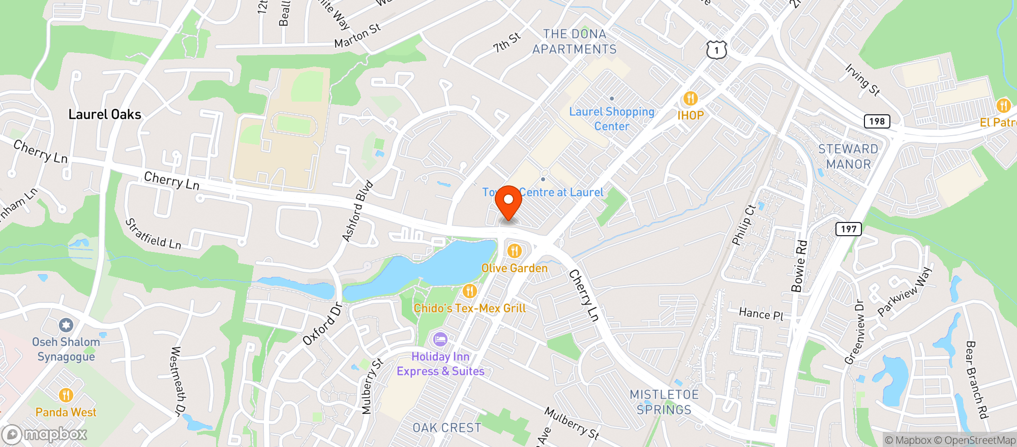 Map showing Laurel Beer Wine & Spirits