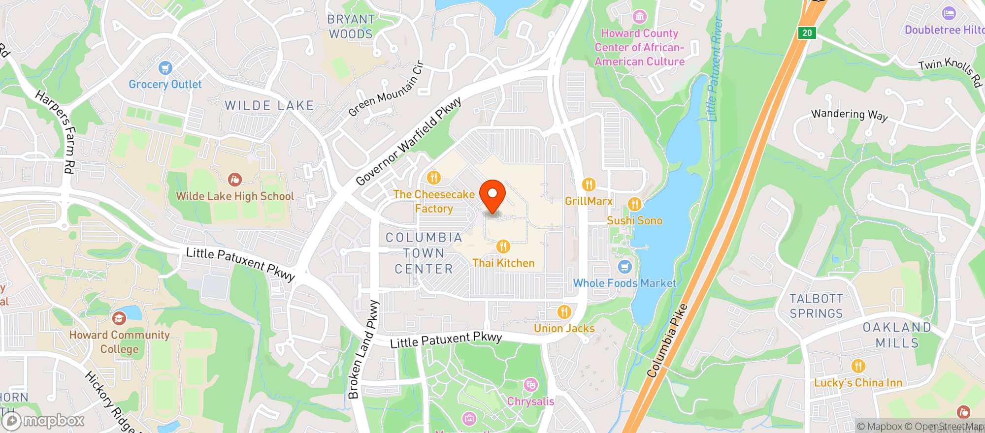 Map showing Cheesecake Factory