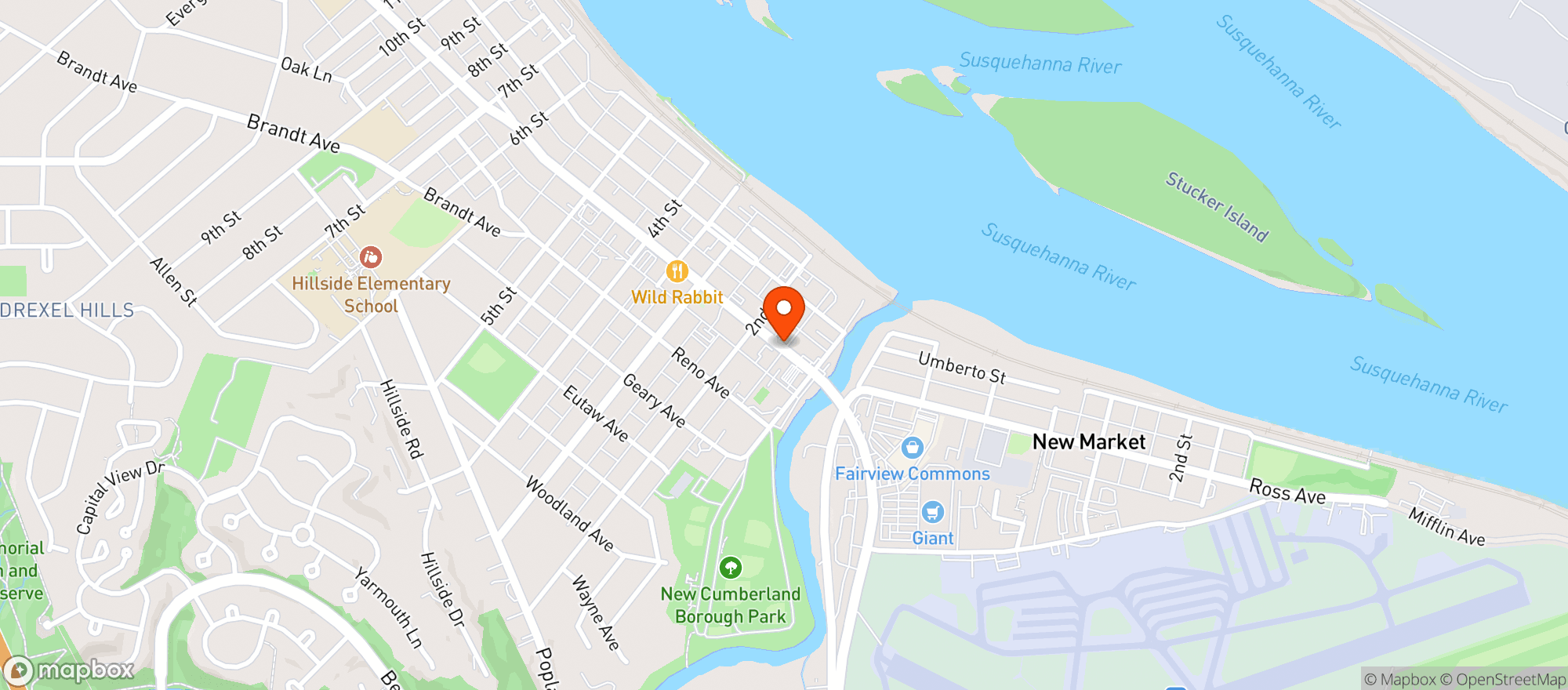 Map showing Olde Towne Beverage