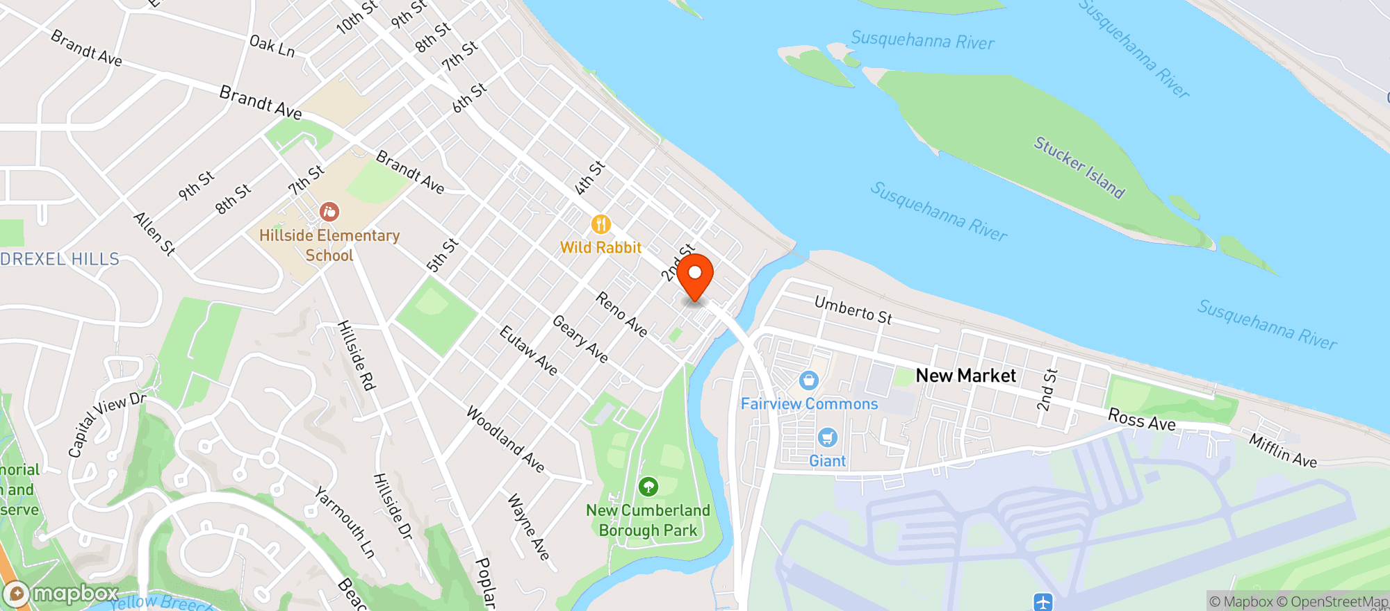 Map showing Nicks 114 Cafe