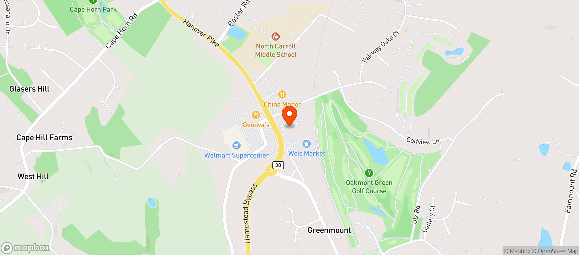 Map showing The Liquor Shoppe