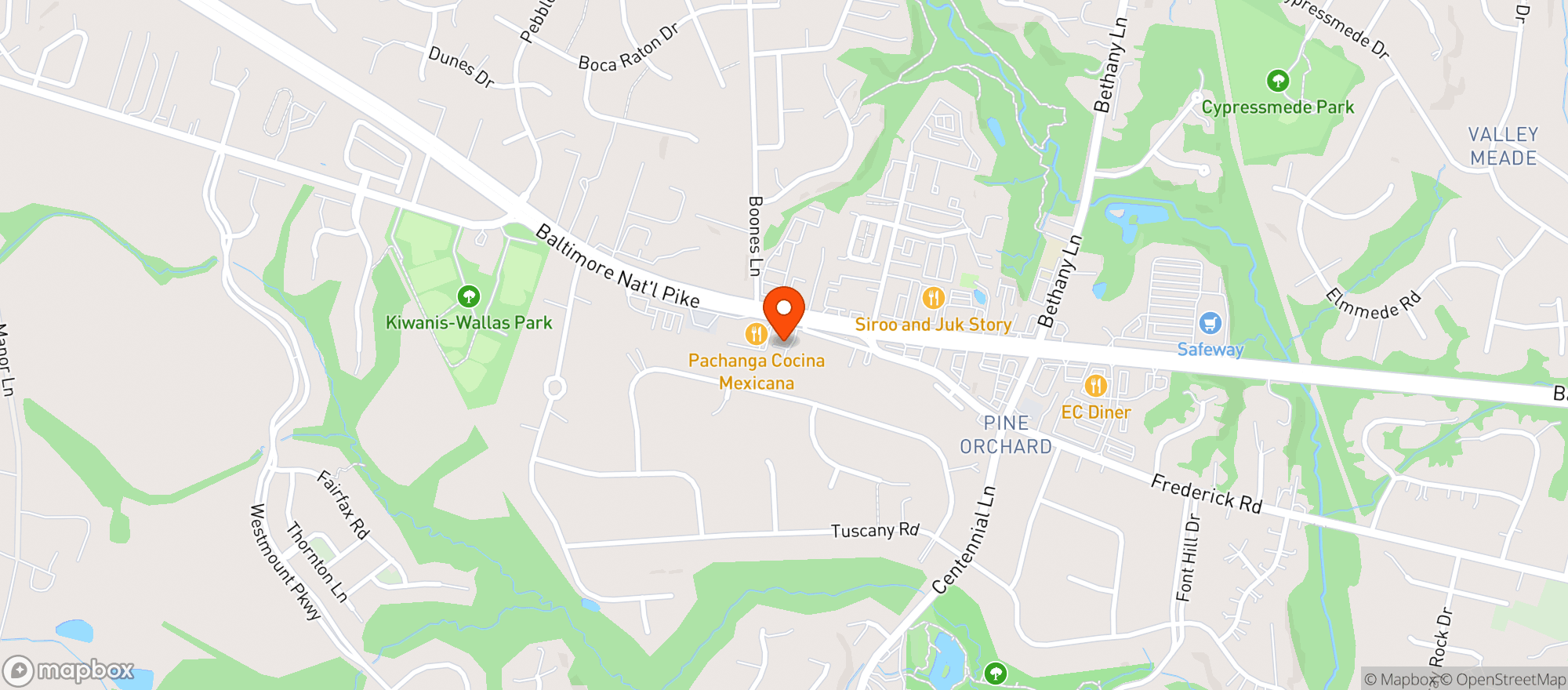 Map showing Pine Orchard Liquors G05