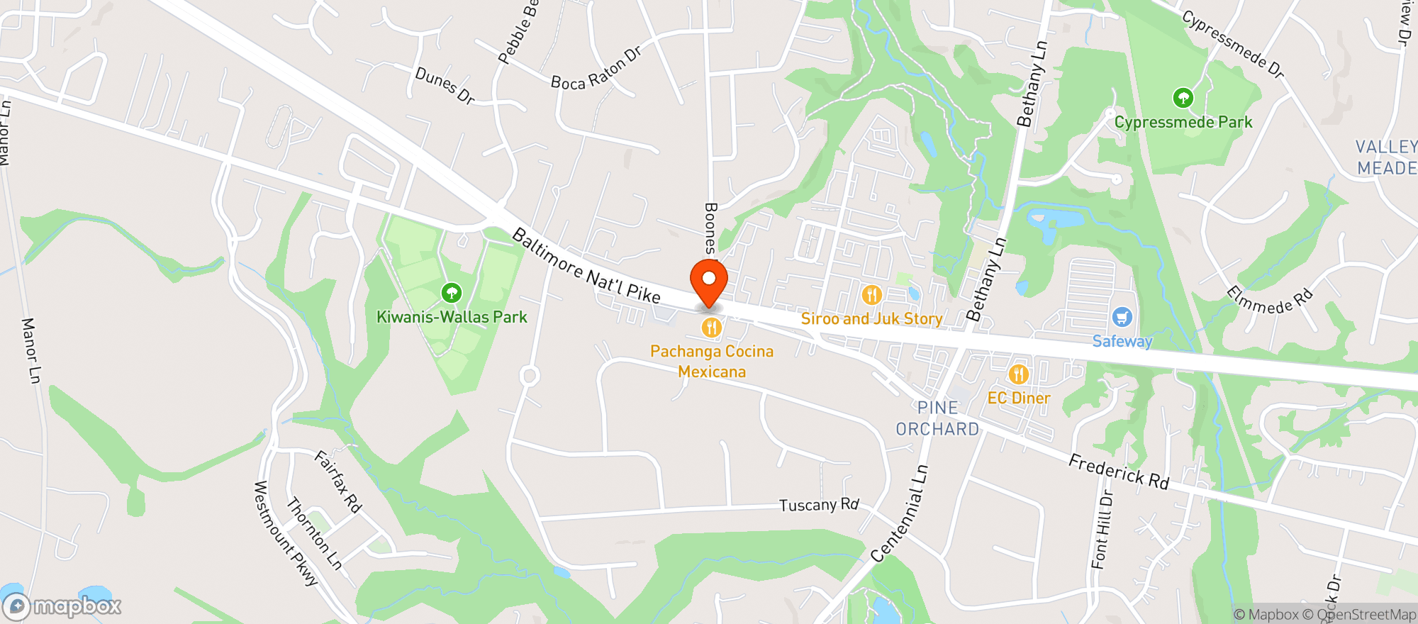Map showing Panchanga Cocina Restaurant