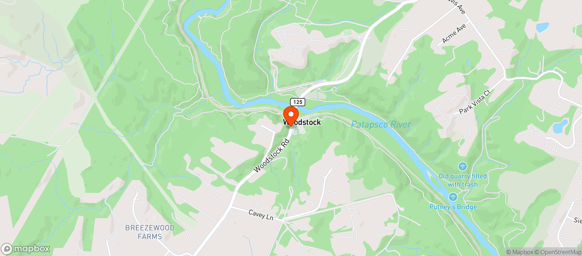 Map showing Woodstock Inn