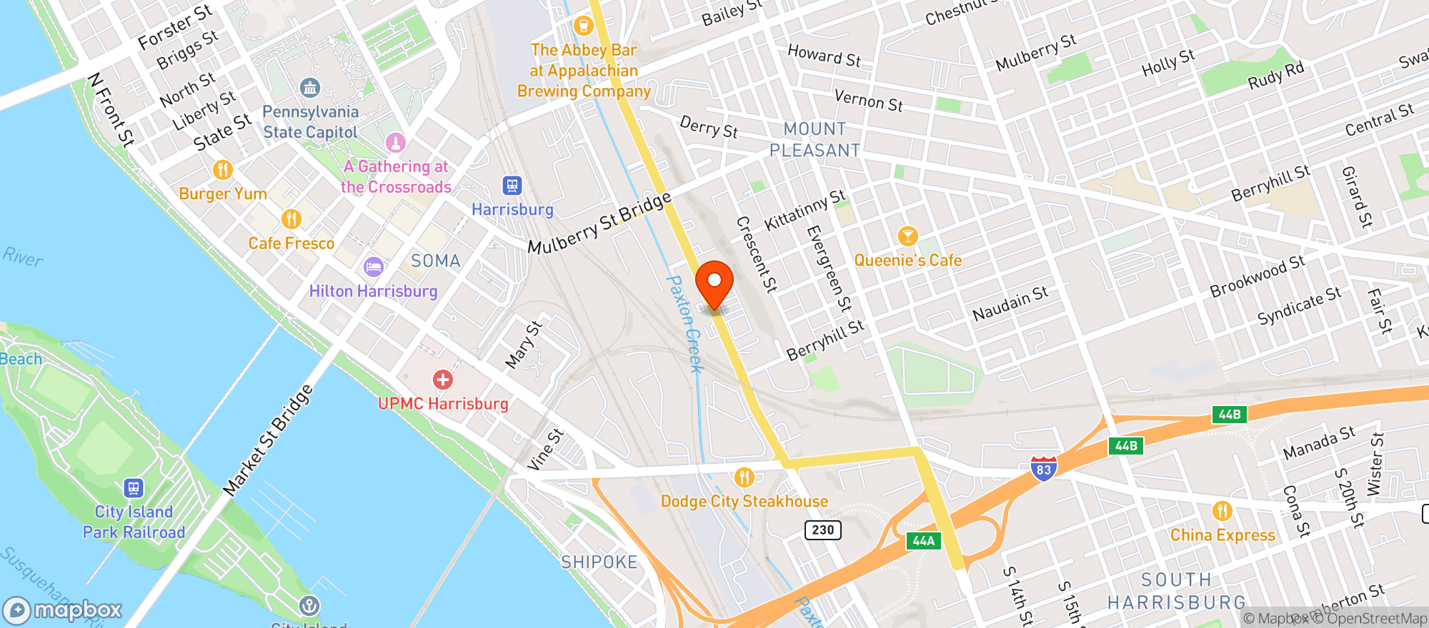 Map showing Cold Case Beer & Soda Out