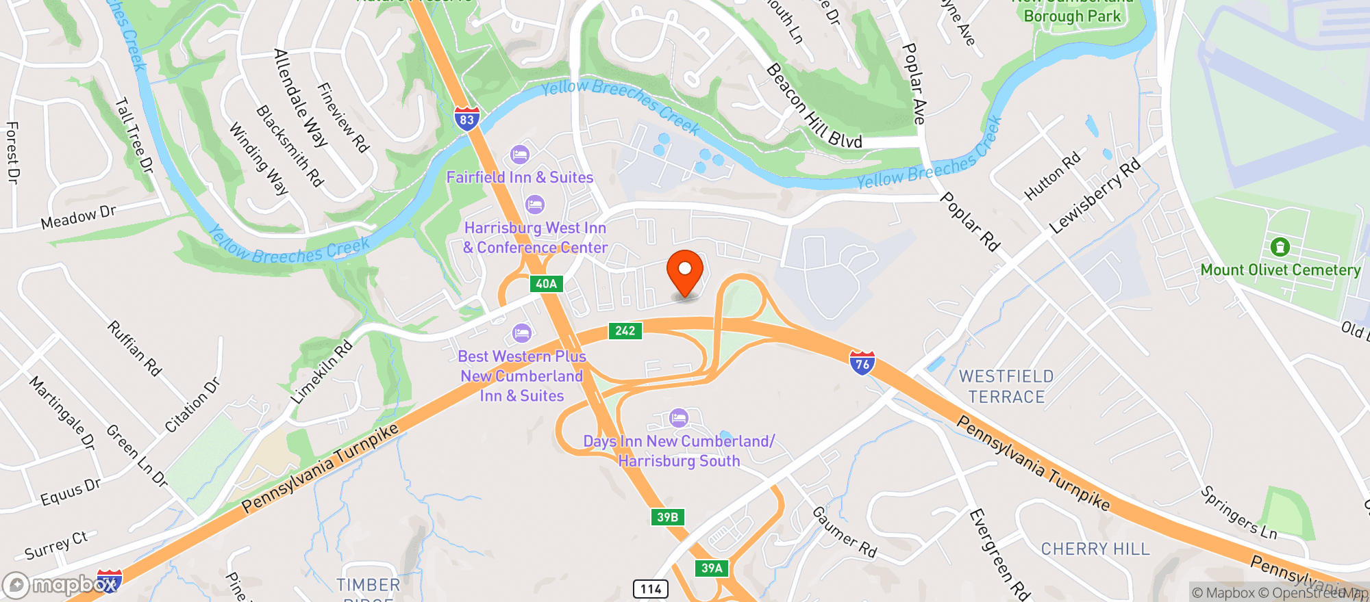 Map showing El Rancho