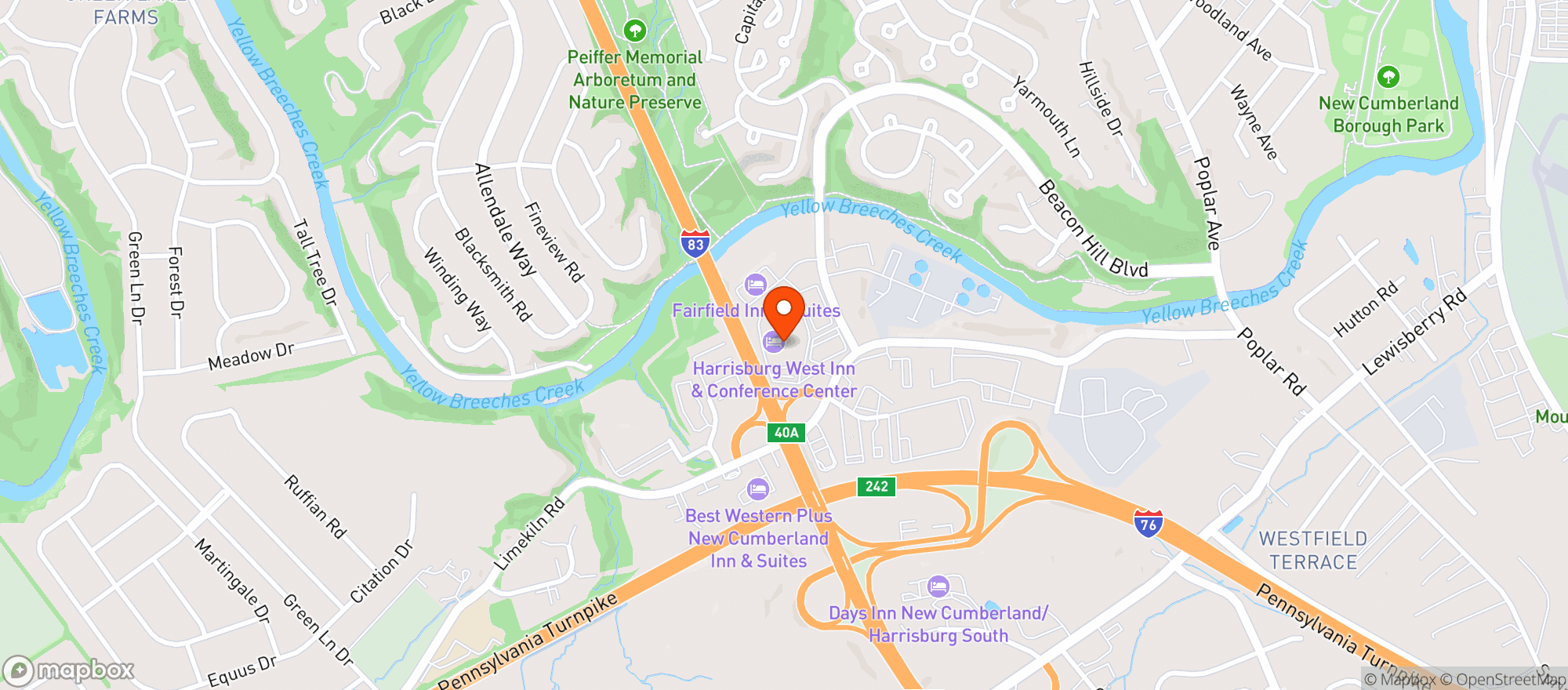 Map showing Boomerang Bar And Grill