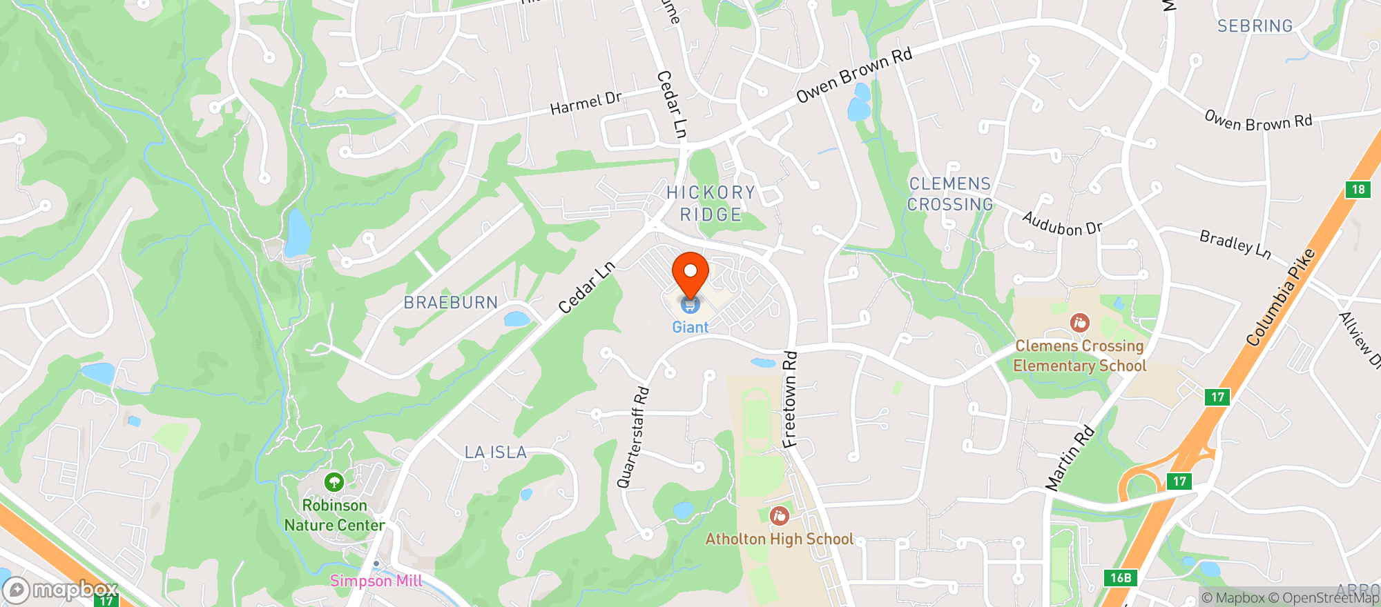 Map showing Giant