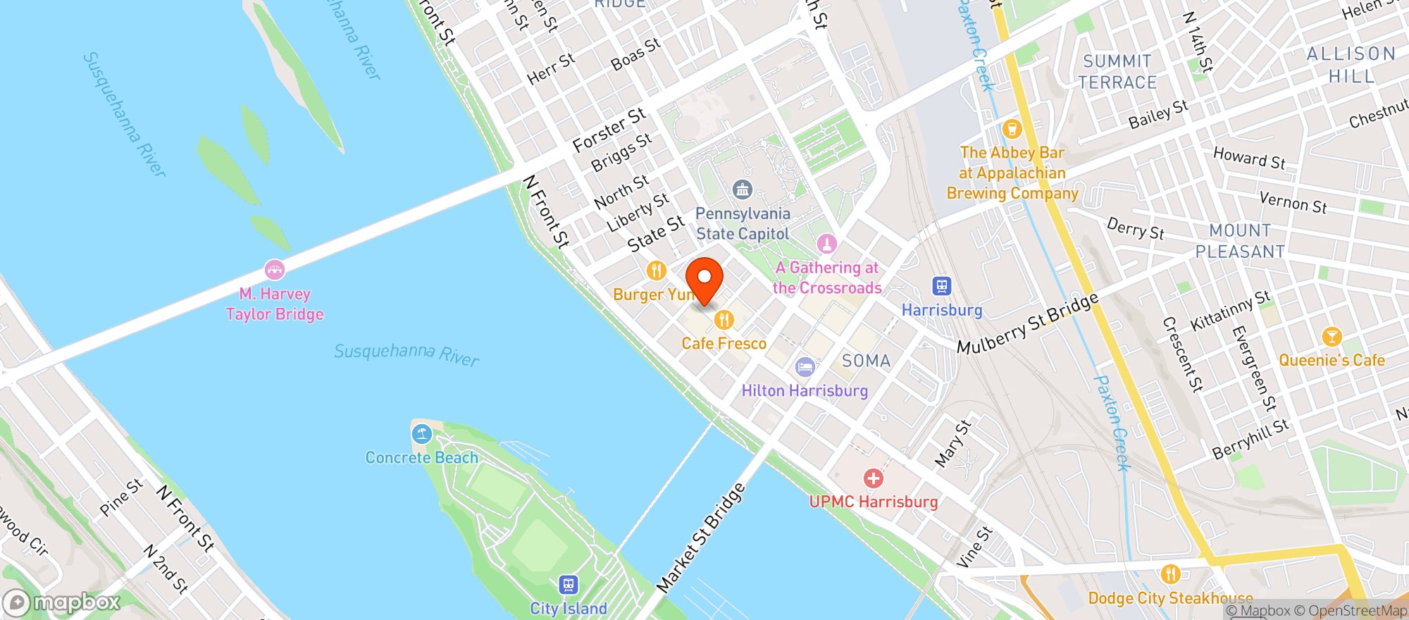 Map showing Cragins Brick Haus