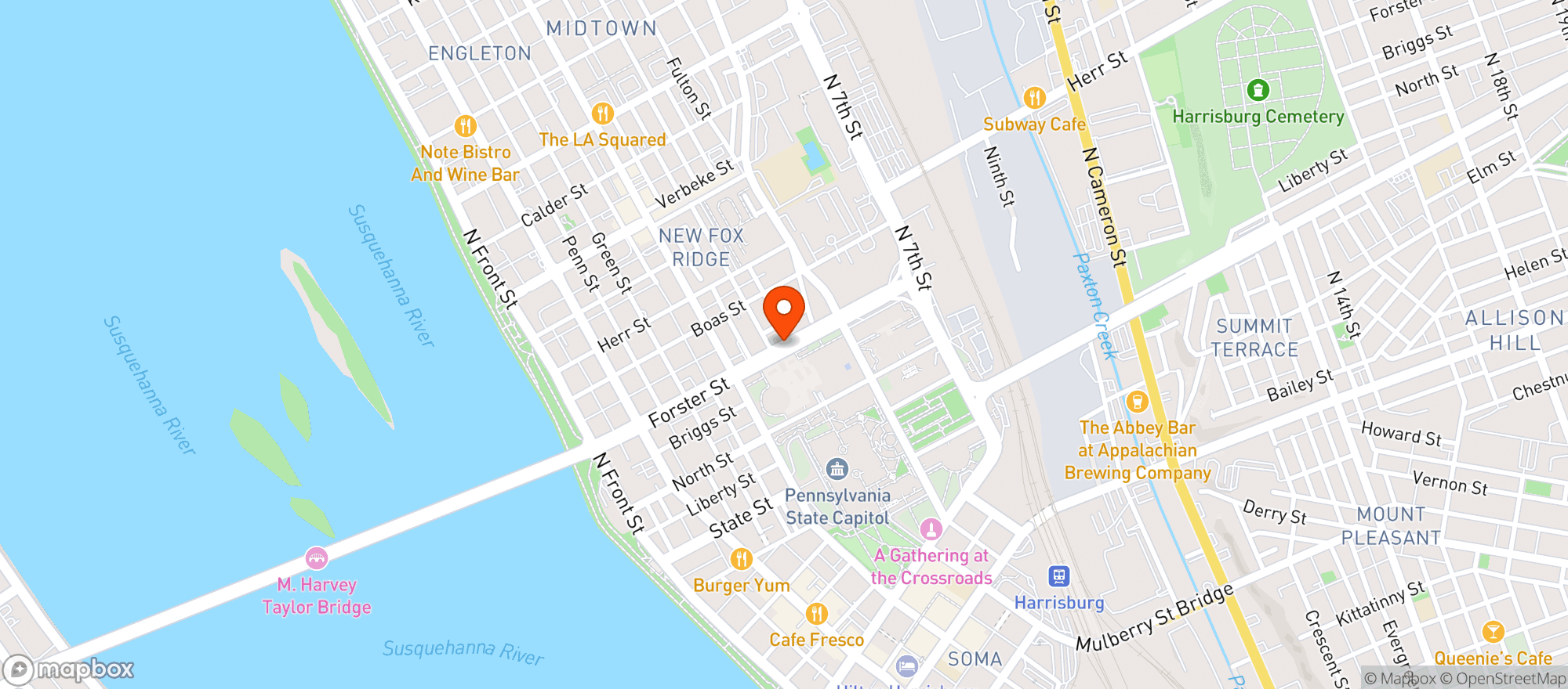 Map showing Brownstone Lounge