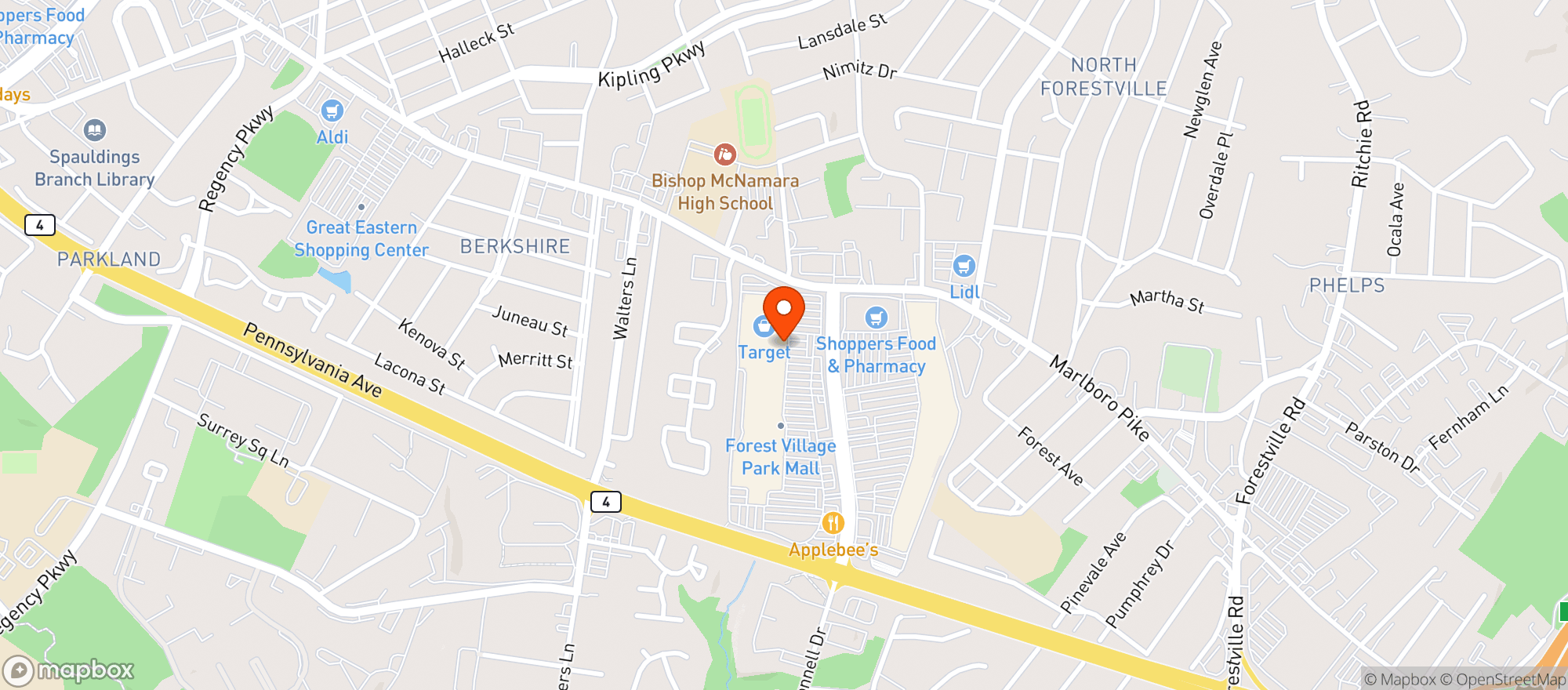 Map showing Target