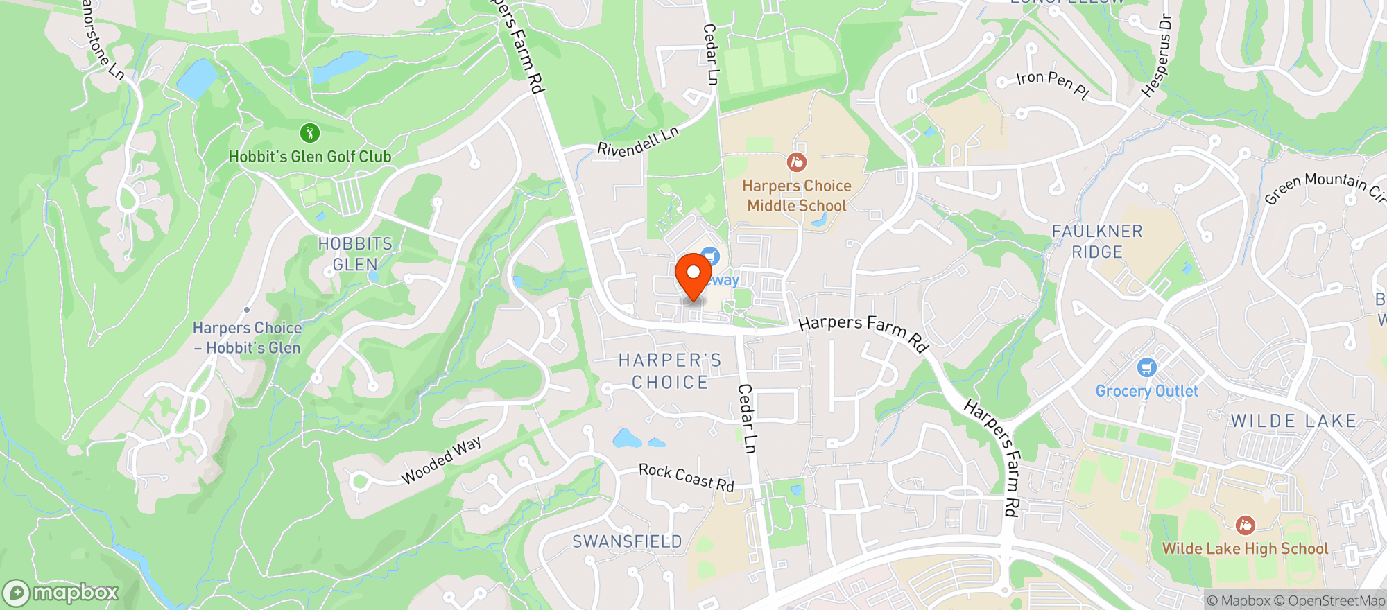 Map showing Harpers Choice Liquor