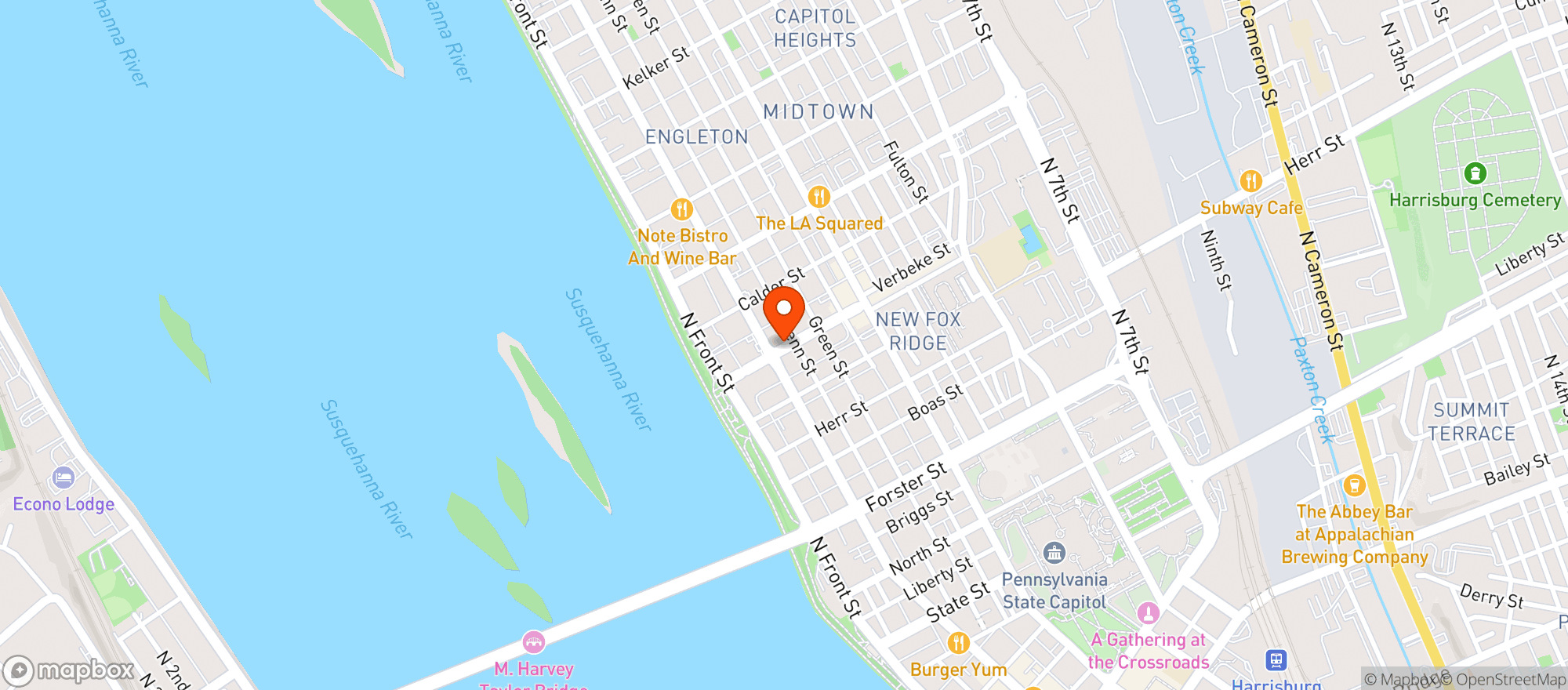 Map showing Shady Mcgradys Irish Pub