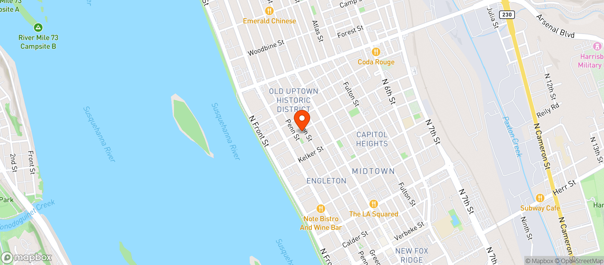 Map showing Little Amps Coffee