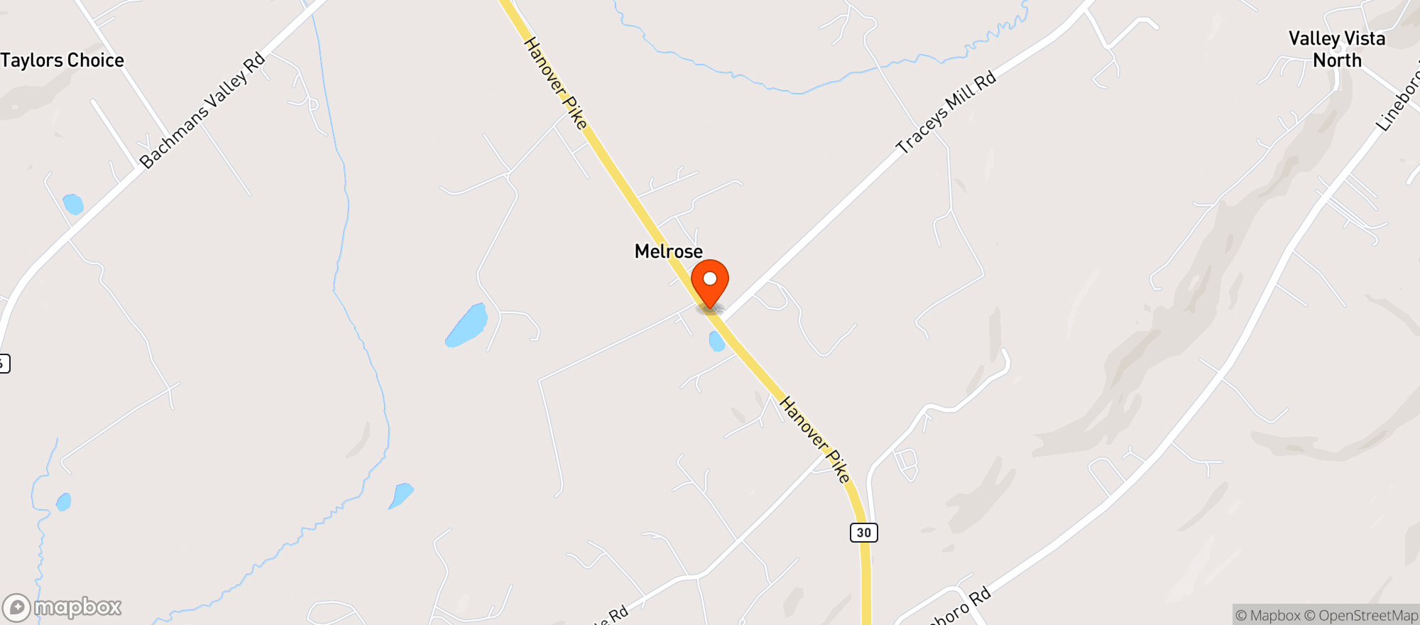 Map showing Pipers Wine & Spirit Barn