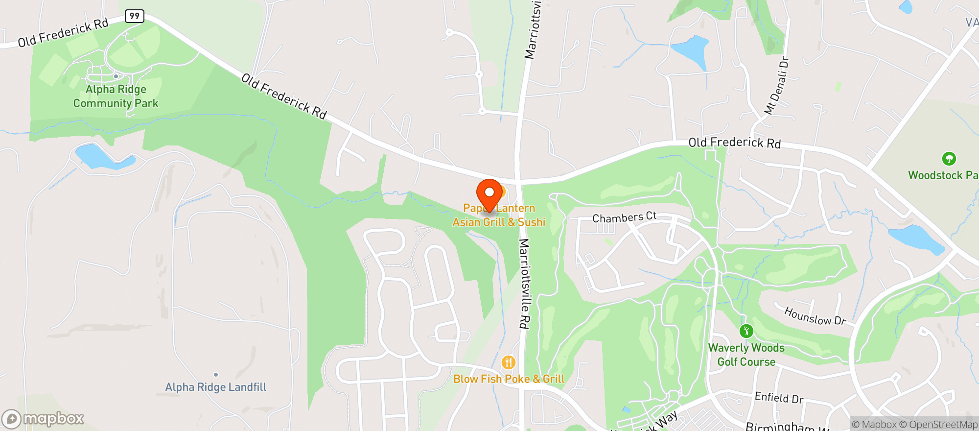 Map showing Barrington Tap & Table