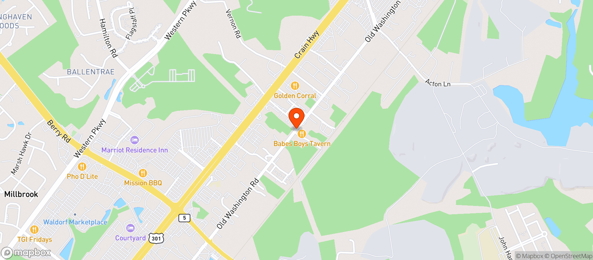 Map showing Babes Boys Tavern