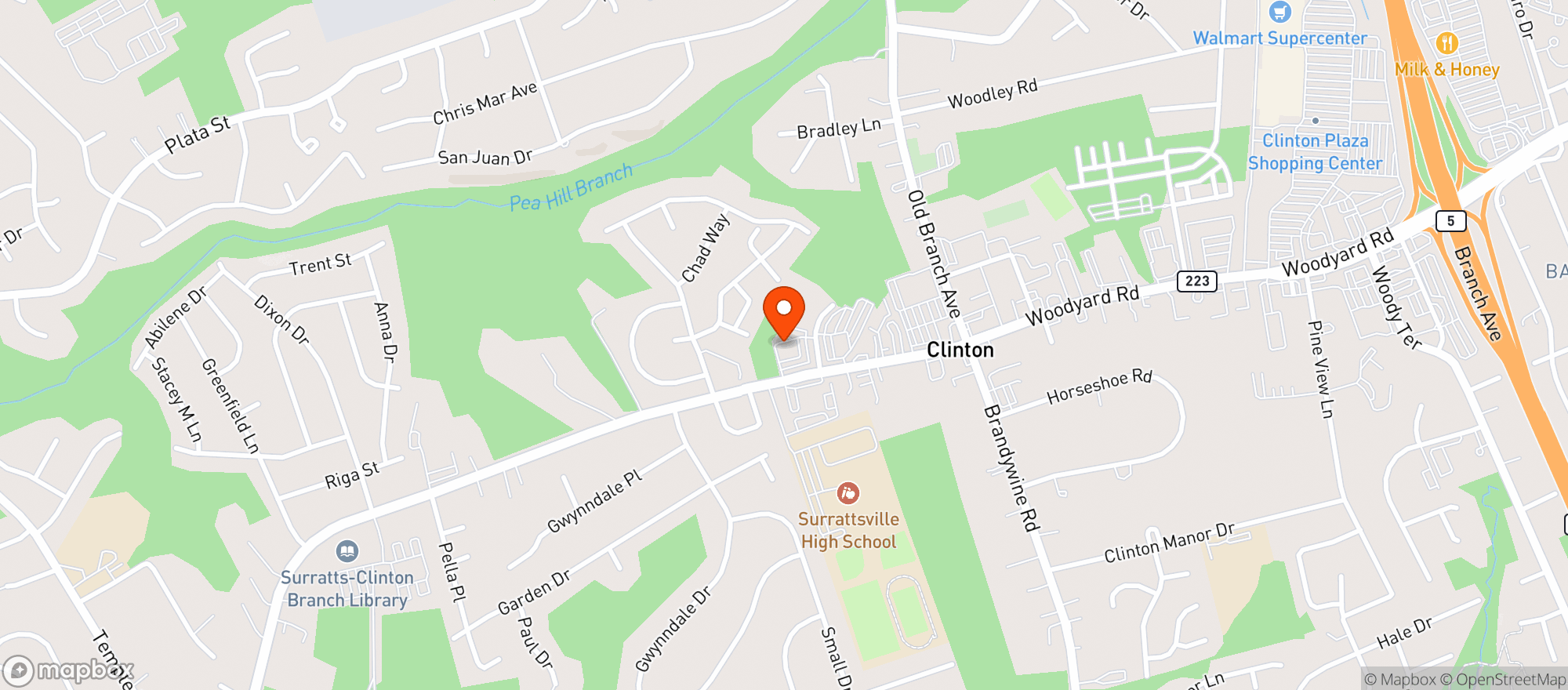 Map showing Chesapeake Apothecary Clinton