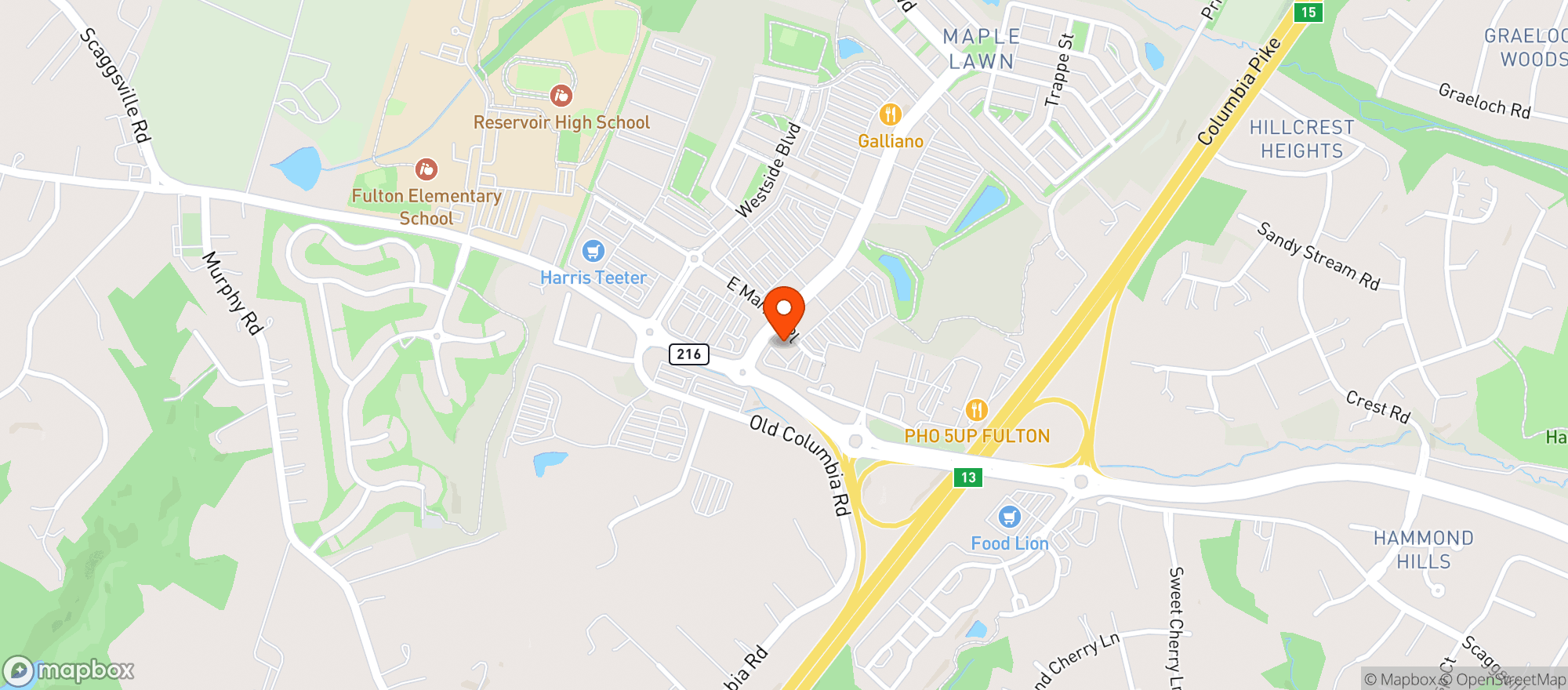 Map showing Libs Grill