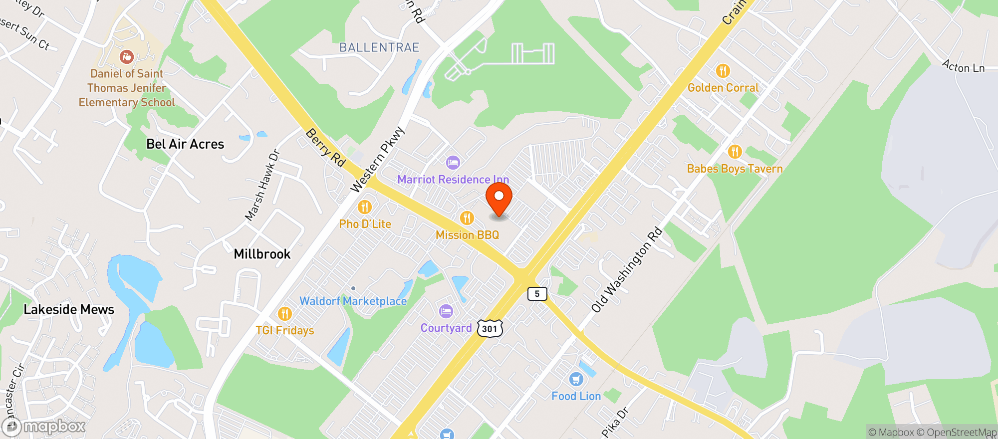 Map showing Gnc - 6361 - The Shops At Waldorf