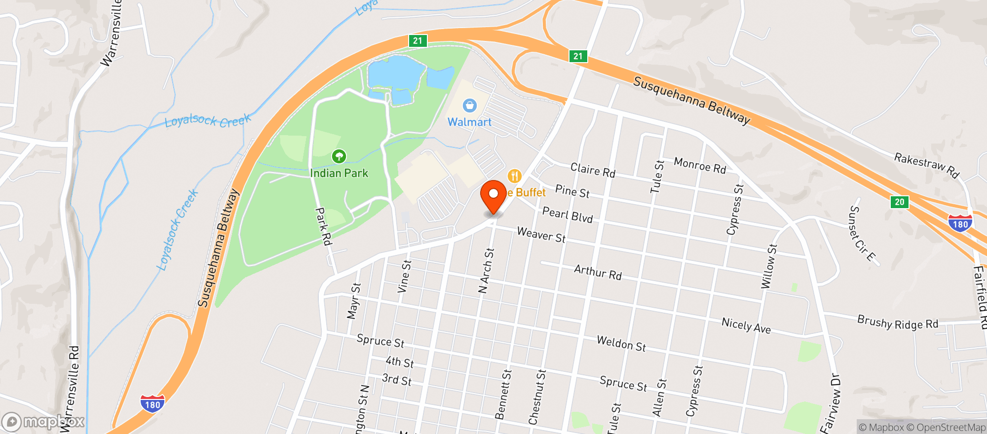 Map showing Weis Market Cafe