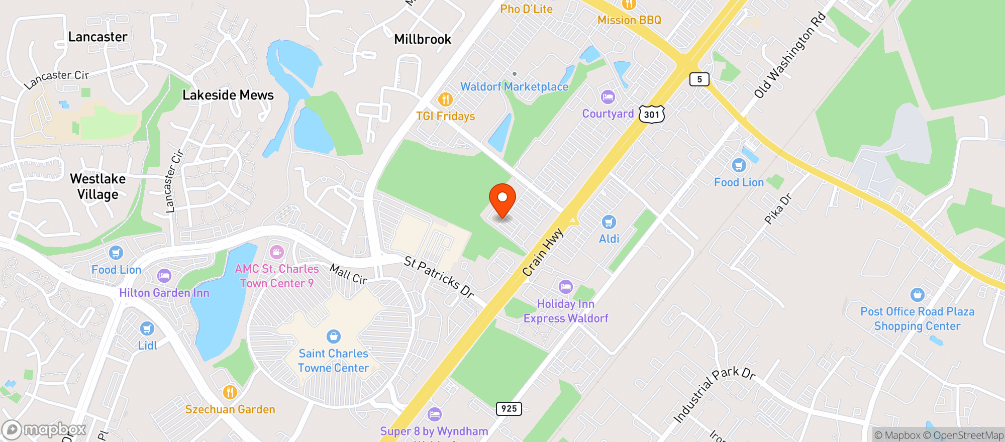 Map showing Mom's Organic Market - Waldorf
