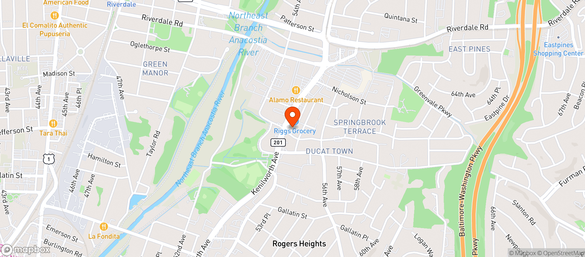 Map showing Kenilworth Liquors
