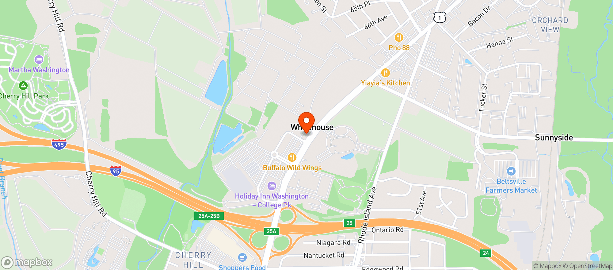 Map showing Milk & Honey Cafe