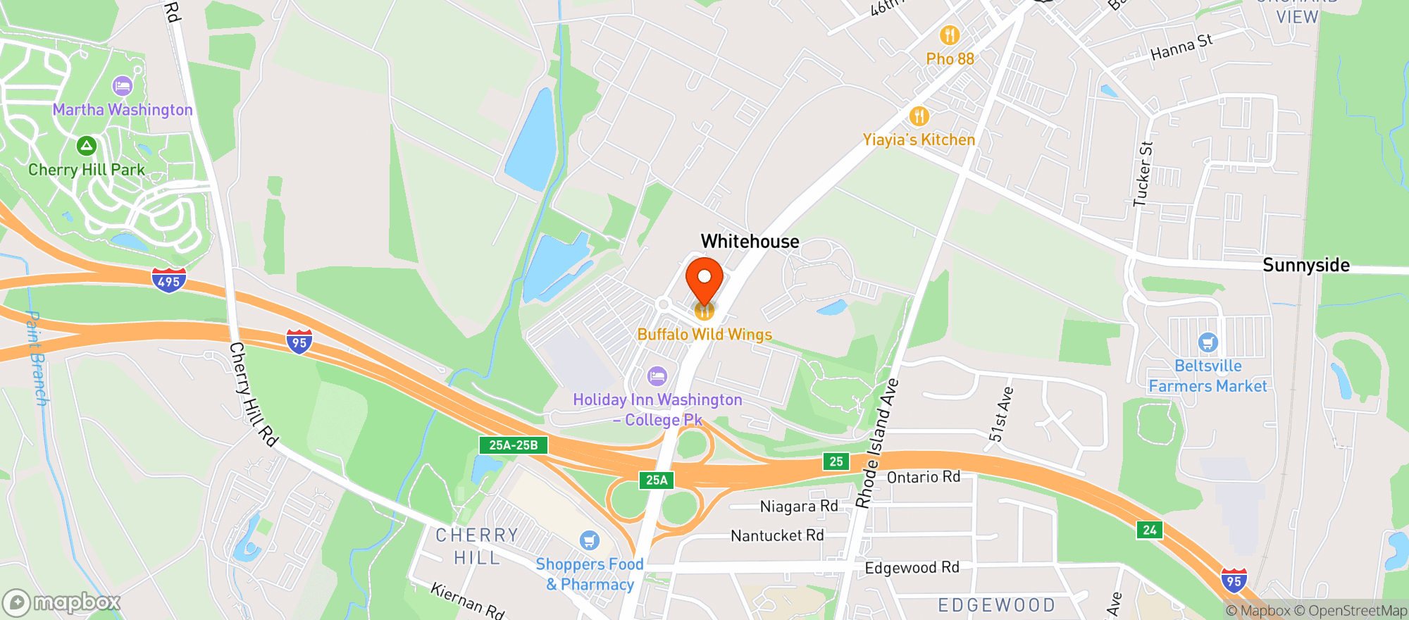 Map showing Buffalo Wild Wings Gril #767